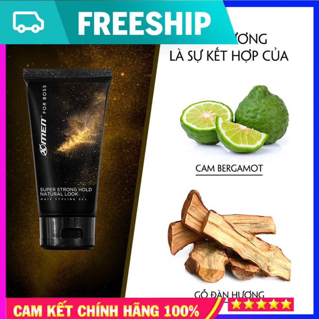 Keo Vuốt Tóc X-Men For Boss Gel Super Strong Hold Natural Look 150g Hàng chính hãng