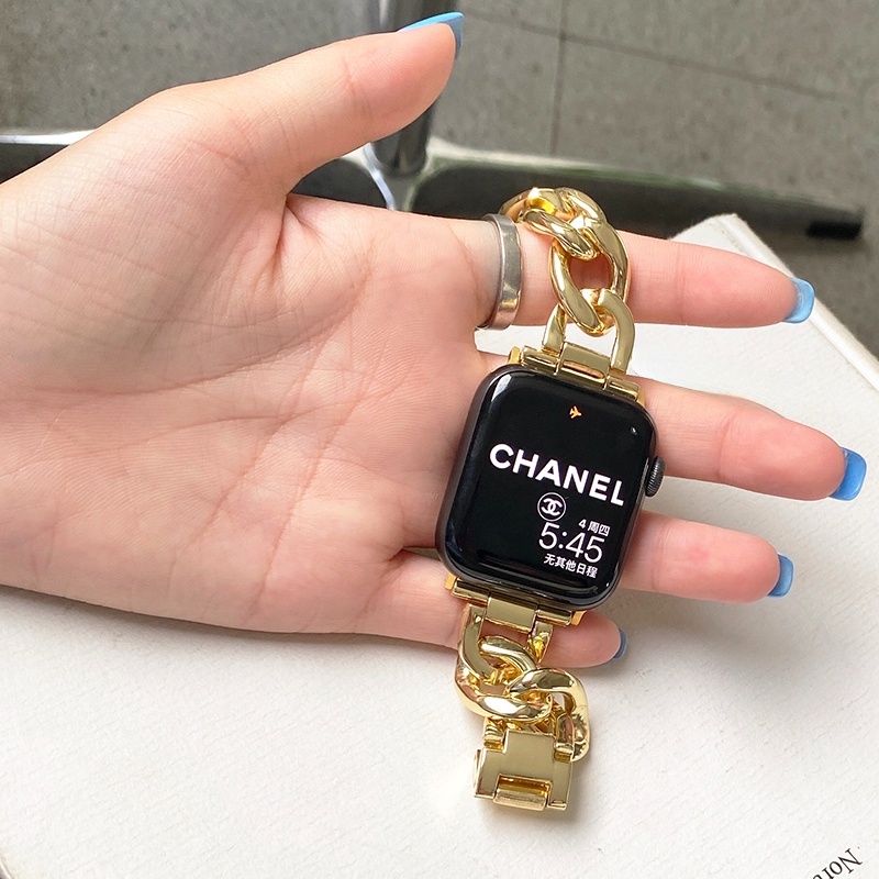 Dây Xích Đeo Đồng Hồ Bằng Kim Loại Cho Apple Watch Series S8 7 Ultra SE S6 40mm 41mm 45mm 41mm 49mm iwatch 3 4 5 6 7 8