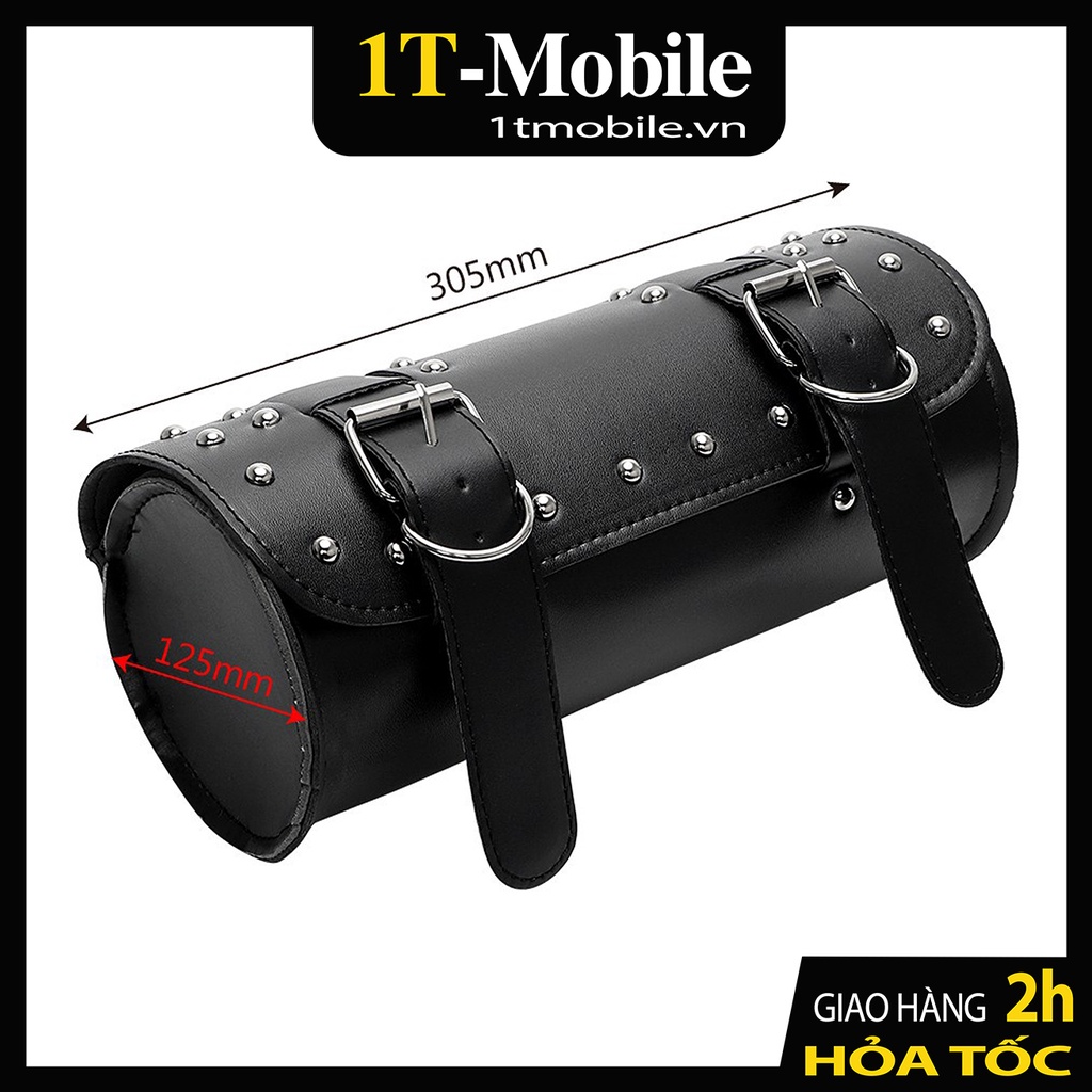 Túi Trống Tròn Đuôi Xe Máy Chống Nước cho xe Moto/xe đạp bằng da PU