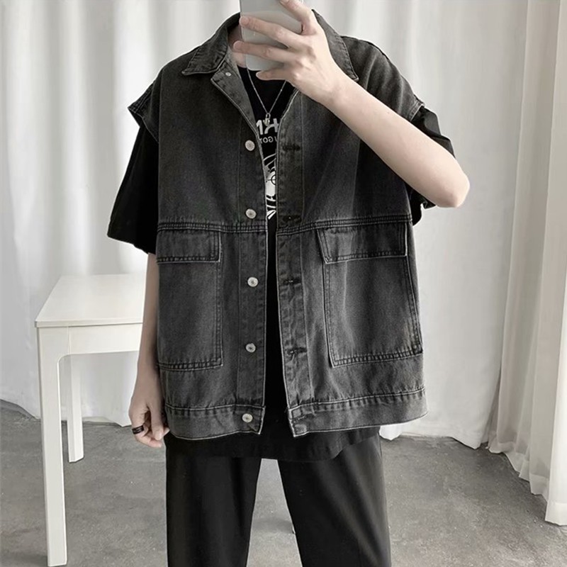 Áo Khoác Denim Sát Nách Form Rộng Thời Trang Dành Cho Nam | BigBuy360 - bigbuy360.vn