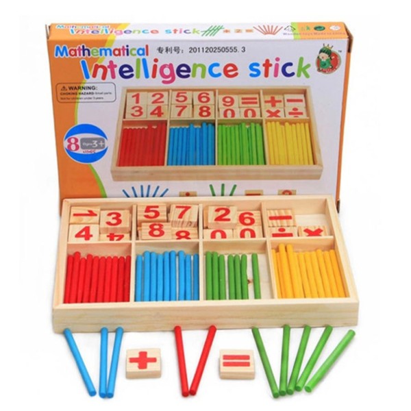 Bộ dụng cụ học toán bằng gỗ cho bé