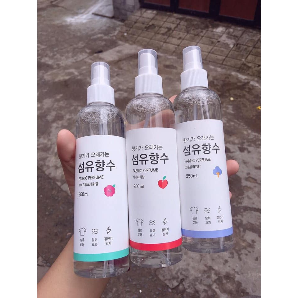 Xịt Thơm Quần Áo FABRIC PERFUME Chính Hãng Hàn Quốc 250ML ( Có sẵn 3 mùi ) HÀNG HOTTT