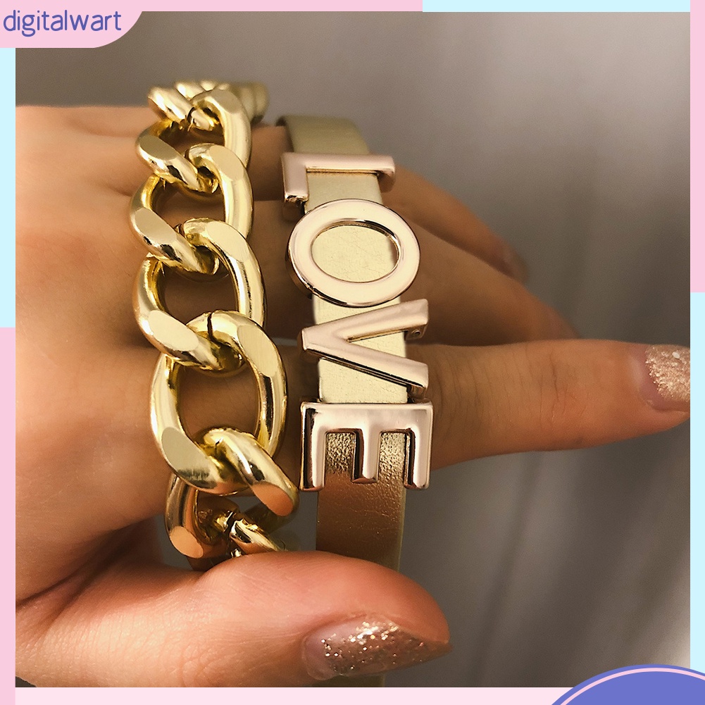 Bộ 2 vòng tay thời trang nữ kiểu dáng cực cá tính màu hoàng kim thanh lịch