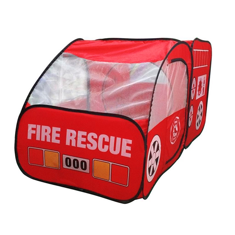Kids Popup Indoor & Outdoor Fire Truck Car Shaped Ball Pit Play Tent Hut Toy