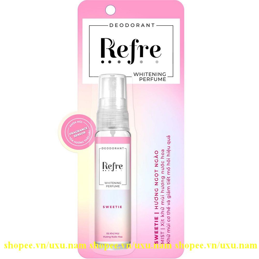 Xịt Khử Mùi Refre 30Ml Dưỡng Sáng Da Với Nhiều Hương Thơm Giúp Bạn Dễ Lựa Chọn Hơn, Của Hàng Chính Hãng.