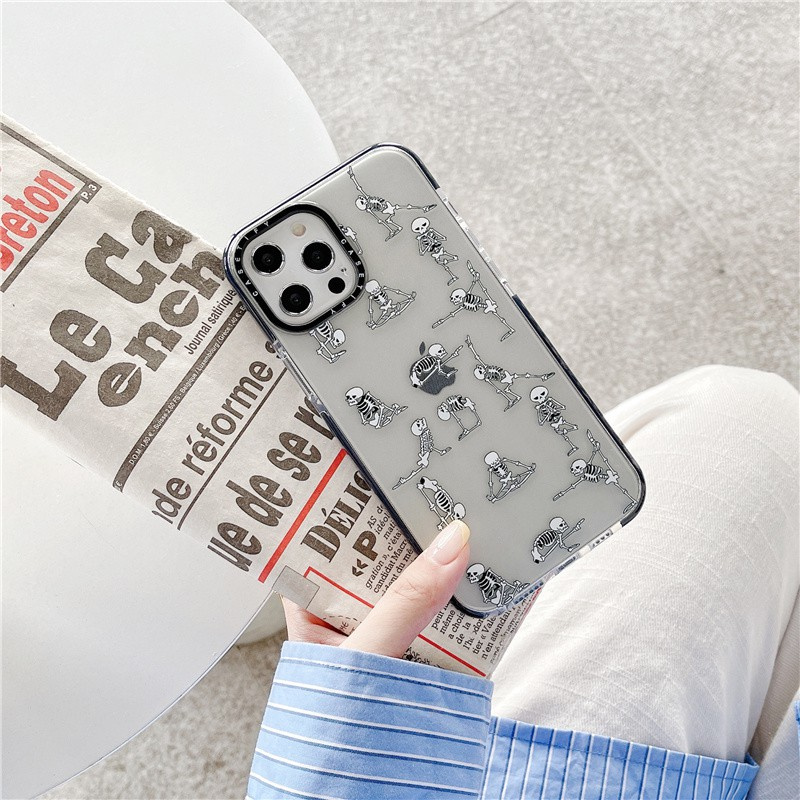 Spoof Fun Humanoid Skeleton Gymnastics CASETIFY Case IPhone 7 8 Plus SE 2020 Trend Phone Cover IPhone 12pro Max 12Mini Couples Soft Casing IPhone 11 Pro Max X XR XS