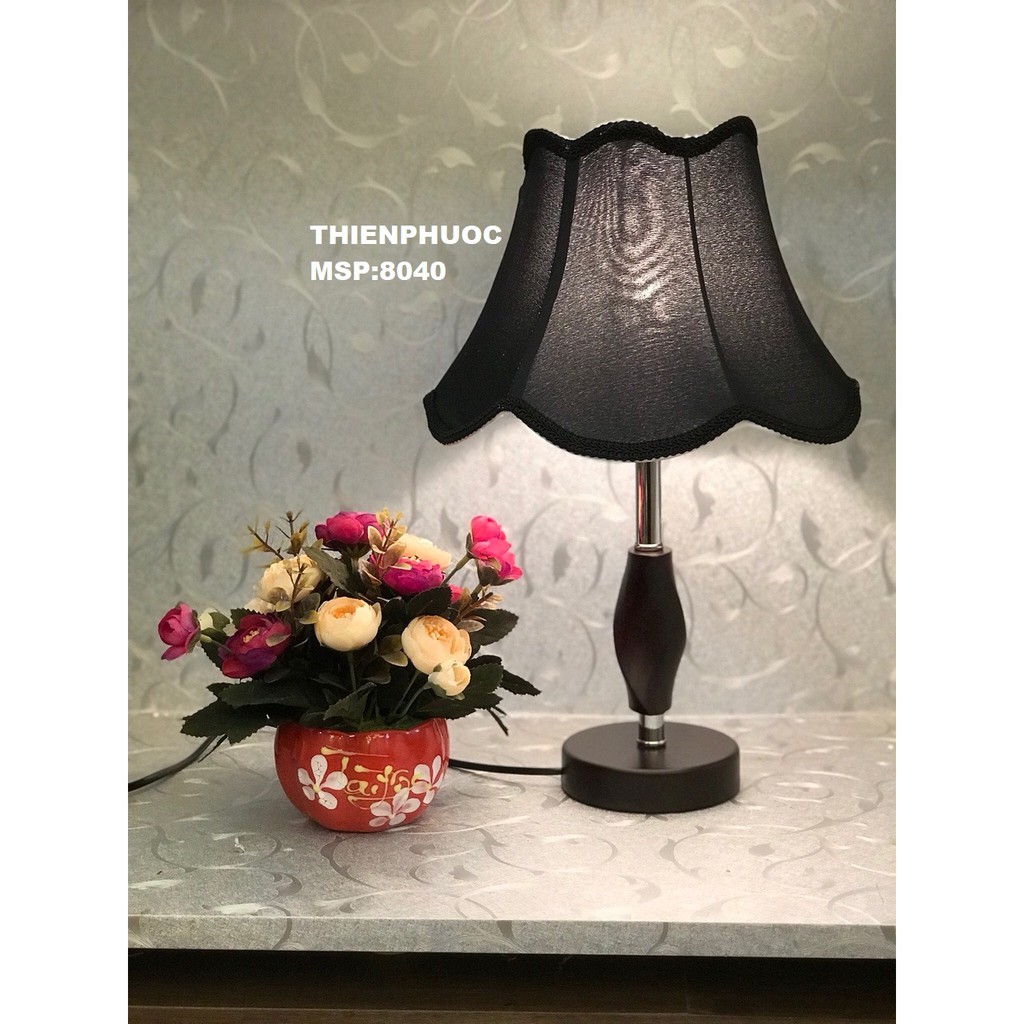 Đèn Ngủ Để Bàn, Thân Gỗ - 8040