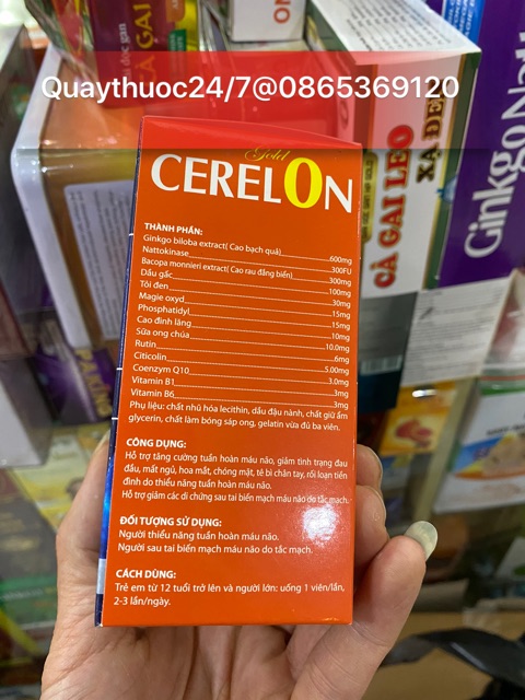 ✅BỔ NÃO CERELON GOLD,HOẠT HUYẾT DƯỠNG NÃO (sản phẩm này ko phải là thuốc không có tác dụng thay thế thuốc chữa bệnh)