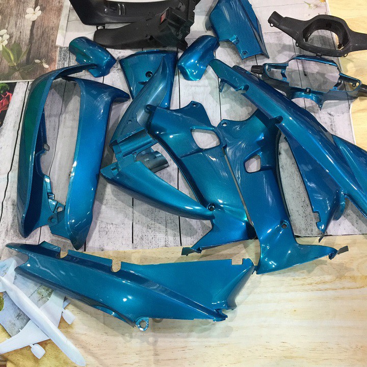 Dàn áo Wave Thái - Wave 110 màu Xanh Ngọc  - Loại 1 bóng, Phanh cơ - A2928