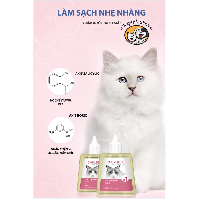 Nhỏ mắt chó mèo, làm sạch cân bằng tuyến lệ cho thú cưng