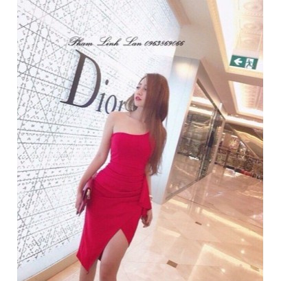 Đầm body lệch vai váy đắp chéo sang trọng + Ảnh thật | BigBuy360 - bigbuy360.vn