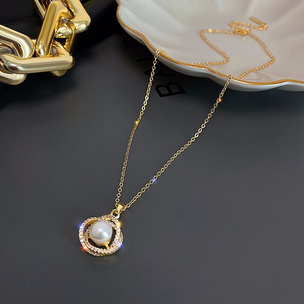 Nhẫn mở/ Vòng cổ/ Bông tai bằng hợp kim đính ngọc trai có thể điều chỉnh phong cách retro Hàn Quốc sang trọng cho nữ