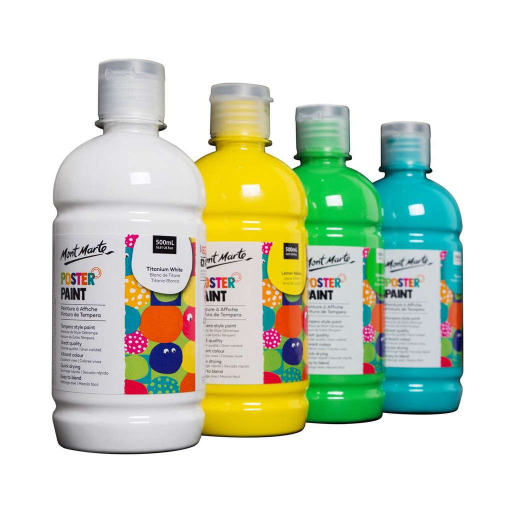 [Hỏa Tốc HCM] Màu Nước Poster Paint Mont Marte 500ml - Titanium White - MPST0001
