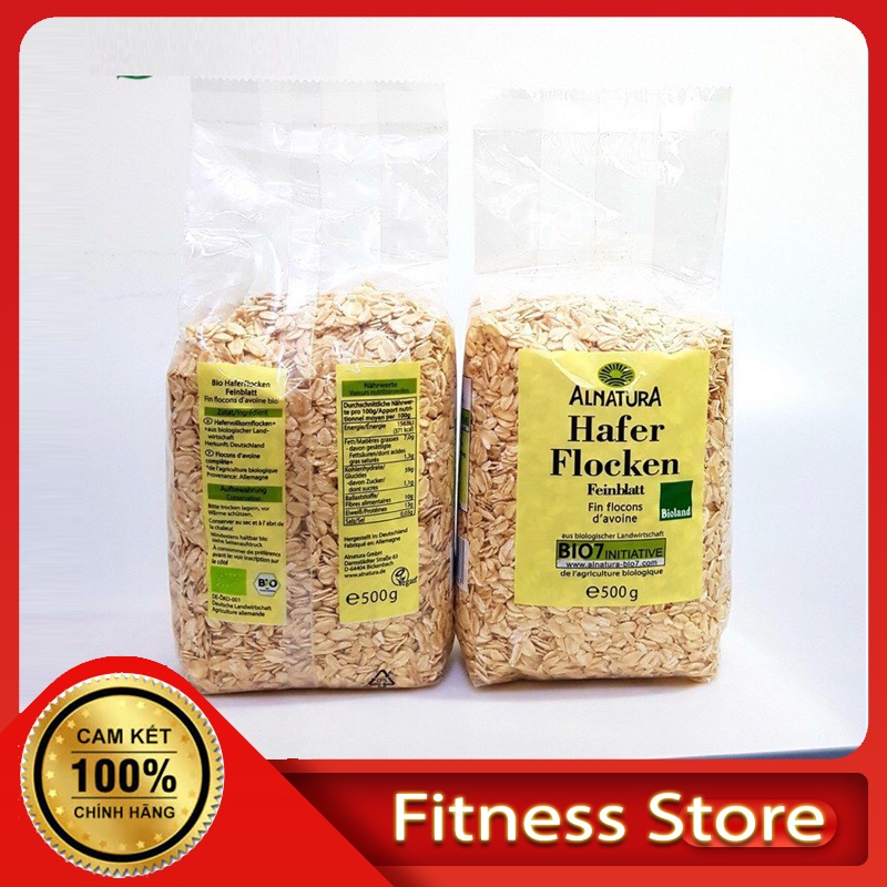 Yến Mạch Hafer Flocken 500g Hữu Cơ Giảm Cân Ăn Kiêng Healthy, Eatclean, Keto, Cán Dẹt, Cán Vỡ Nguyên Chất Nhập Khẩu Mới.