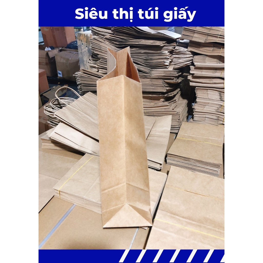 COMBO 10 CHIẾC TÚI GIẤY KRAFT XI MĂNG S3: 25x10x30 cm KHÔNG QUAI ( ẢNH THẬT SHOP TỰ CHỤP)