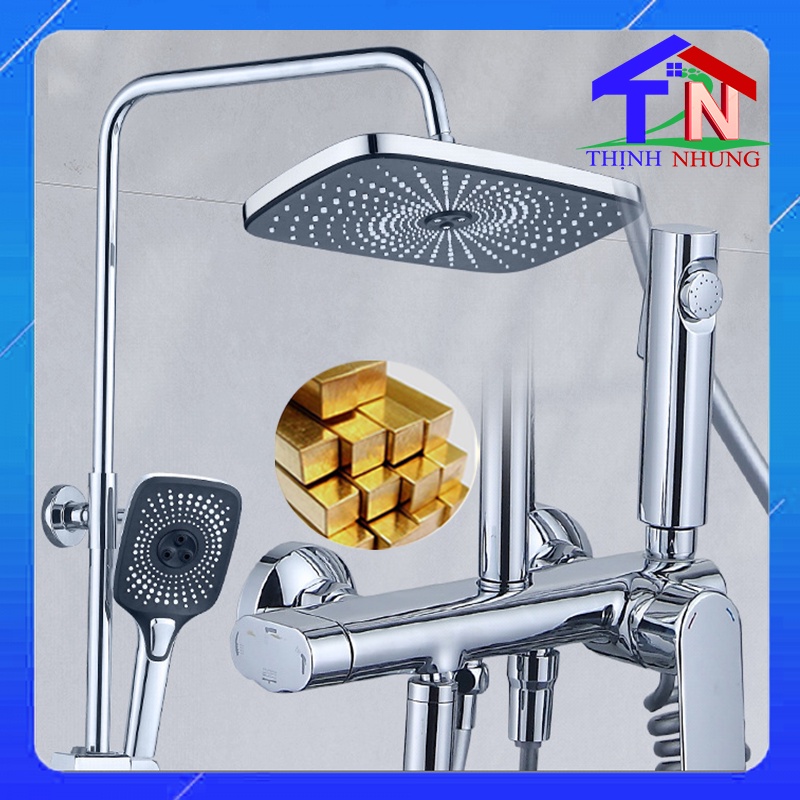 Sen Cây Tắm Đứng Nóng Lạnh 4 Chế Độ Nước Củ Sen Đồng Nguyên Khối Cao Cấp🍒 Cây Sen Tắm Đứng Chính Hãng Bảo Hành 24 Tháng🍒
