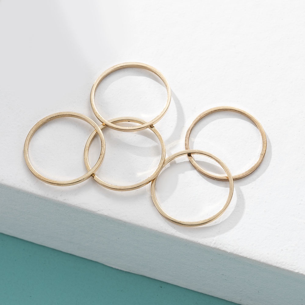 Set 5 Nhẫn Đeo Khớp Ngón Tay Hình Đuôi Cá Mini Đường Kính 14mm Thời Trang Cho Nữ