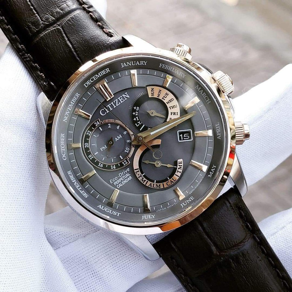 Đồng hồ nam Citizen Eco-Drive Perpetual Calendar BL8148-11H - Kính sapphire nguyên khối cực kỳ cao cấp