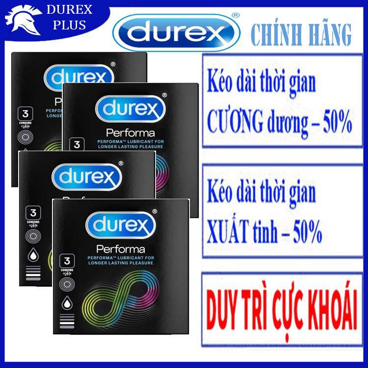 [TRỊ XUẤT TINH SỚM - 100%] Bao cao su DUREX PERFORMA kéo dài thời gian quan hệ (4 hộp)