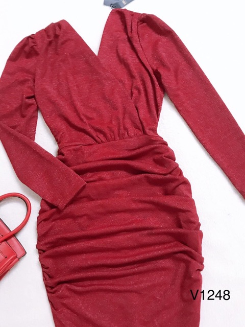 BÁN SỈ VÁY BODY ĐỎ CỔ TIM RÚM BÈO CHO NỮ | BigBuy360 - bigbuy360.vn