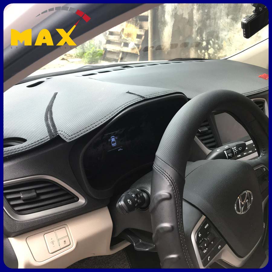 Thảm Taplo Ô Tô HYUNDAI Cao Cấp Sang Trọng Chất Liệu Nhung Lông Cừu Da Cacbon Và Da Vân Gỗ Chống Nắng MAX STORE