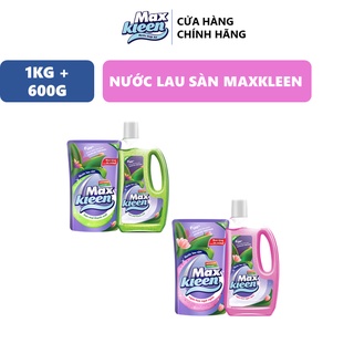 Combo Chai Nước Lau Sàn MaxKleen 1Kg + Túi Nước Lau Sàn 600g