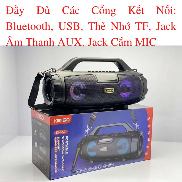 [ BH12 Tháng, Tặng Micro Hát Karaoke ] Loa Bluetooth KIMISO KM-S3🔥BÁN CHẠY🔥 Loa Hát Karaoke Kết Nối Điện Thoại Máy Tính