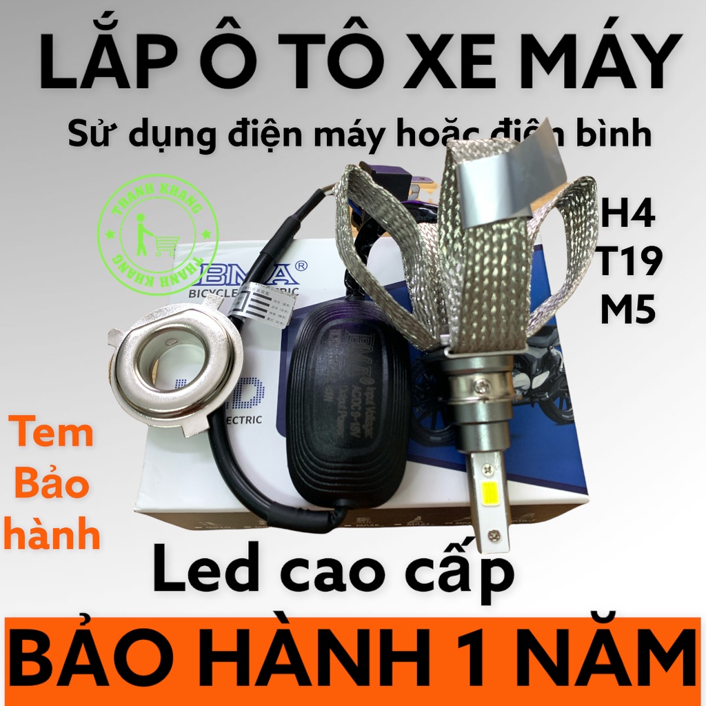 Đèn pha led 3 tim BMA-DPL-M02Q H4,M5 chính hãng siêu sáng bảo hành 1 năm gắn pha xe máy Thanh Khang