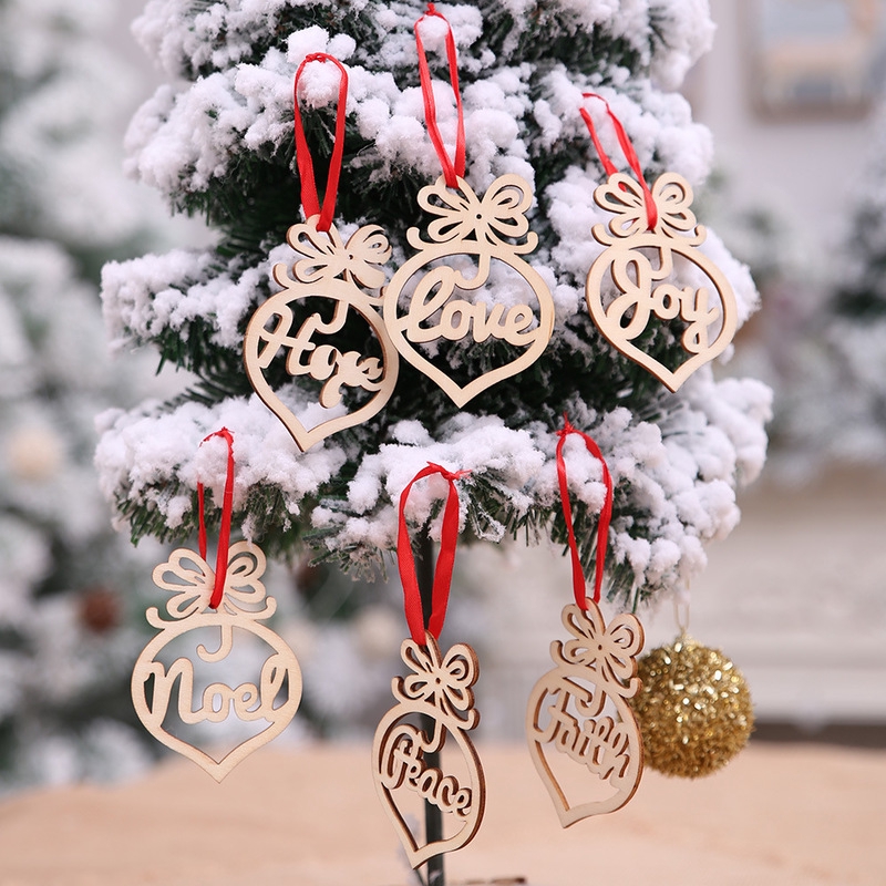 Creative Christmas Pendant Hanging Gifts Christmas Tree Ornaments Wooden Decorations