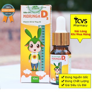 Siro Dầu Chùm Ngây Moringa D3 Lọ 10ml - Giúp Trẻ Cao Lớn Khoe Mạnh