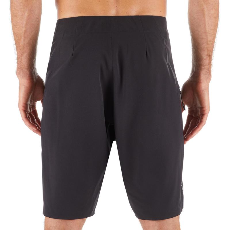 Quần short lướt ván dáng dài 900 - đen tuyền Decathlon Olaian