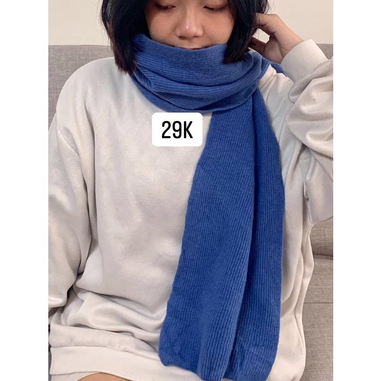 Khăn choàng len xanh ngọc 2hand