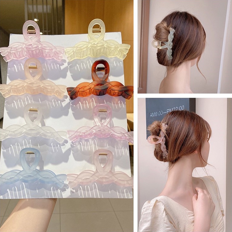 Kẹp tóc cỡ lớn thiết kế gợn sóng độc đáo thời trang cho nữ