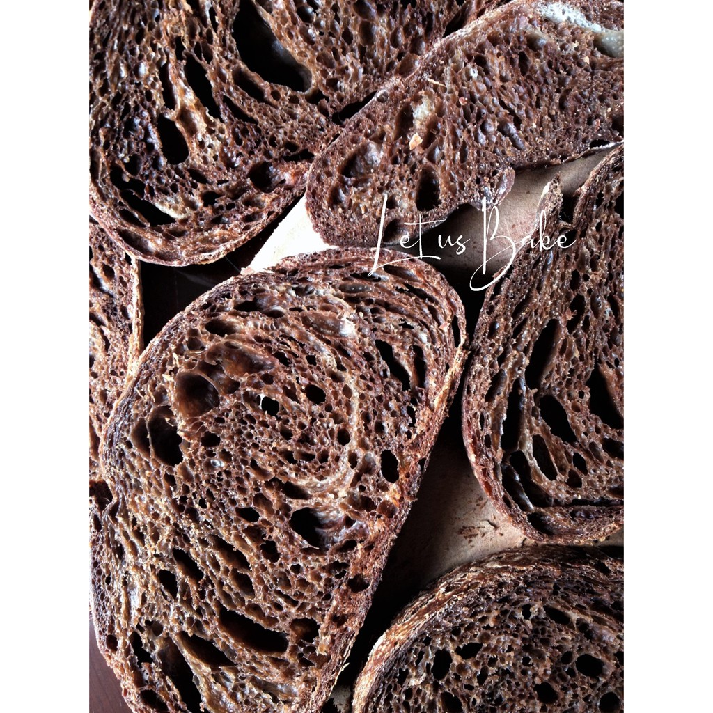 (SHIP TỈNH) Cocoa Sourdough Bread 350g - Bánh Mì Chocolate Men Tự Nhiên Men Chua KHÔNG NGỌT