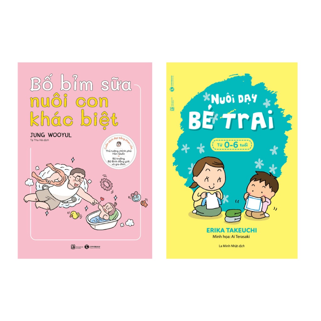 Sách Combo 2 cuốn: Bố Bỉm Sữa Nuôi Con Khác Biệt + Nuôi Dạy Bé Trai Từ 0 6 Tuổi
