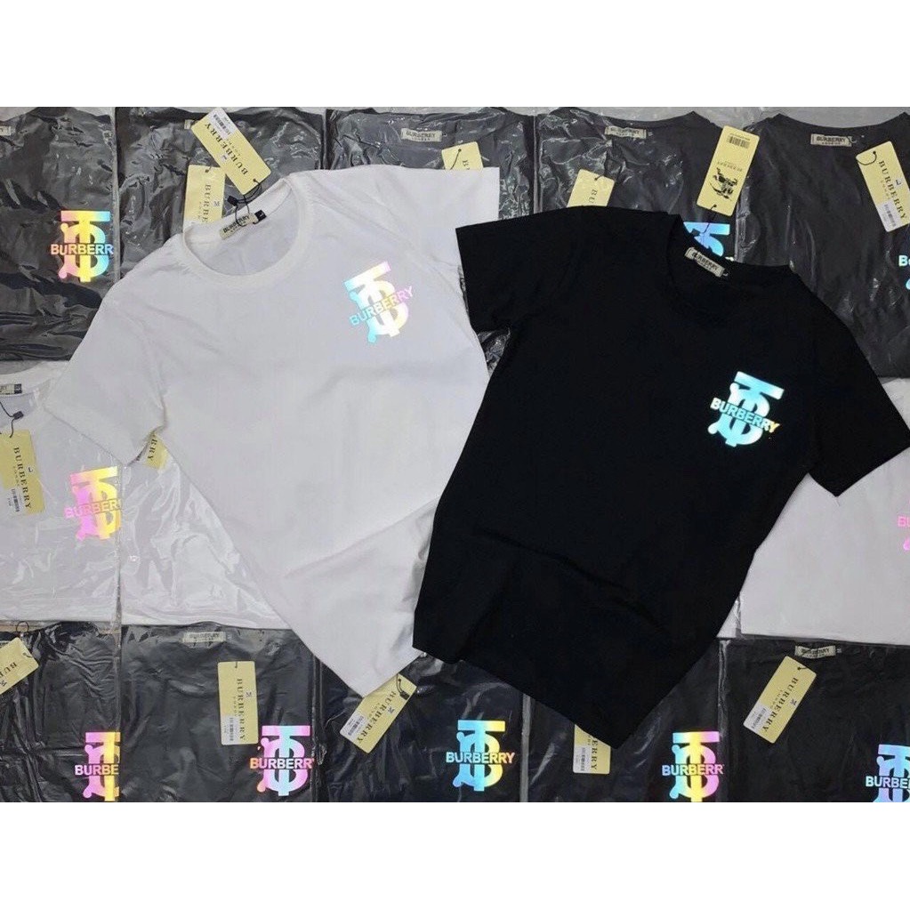 ÁO THUN NHŨ BẠCUNISEX IN CHỮ BURBERRY Áo phông cotton chất đẹp mát, áo unisex, áo phông trắng đen | BigBuy360 - bigbuy360.vn