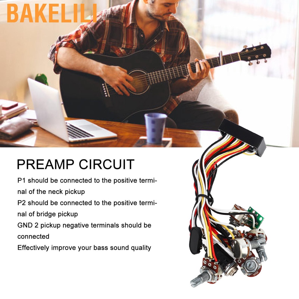 [Bakelili] Electric Bass Preamp Circuit Easy Wiring Pre Wired for Luth