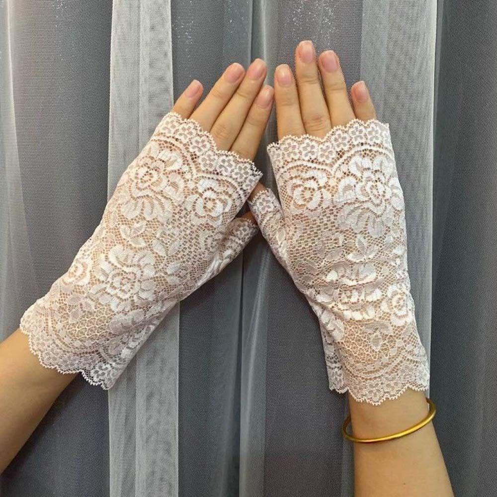 Găng Tay Ren Chống Nắng Màu Trơn Đơn Giản Thời Trang Cho Nữ