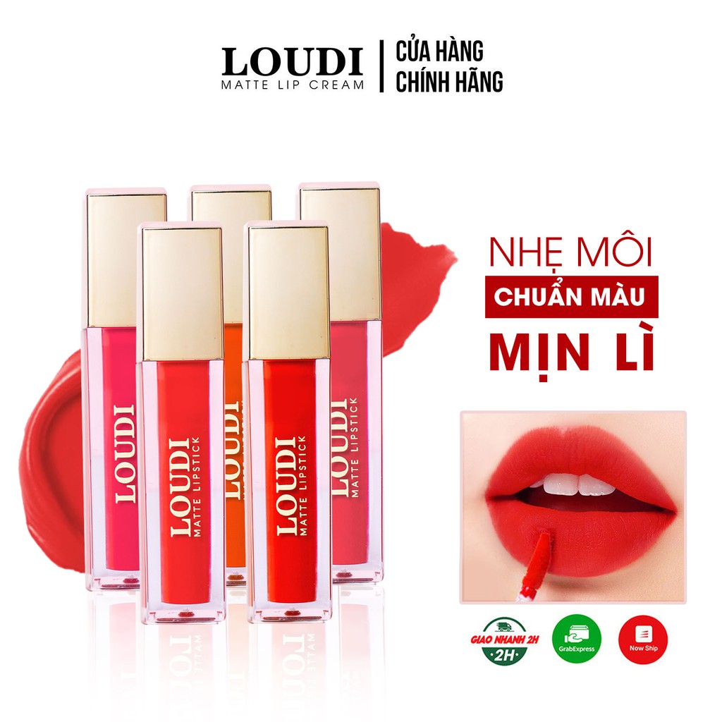 Son kem lì Loudi Matte Lipcream nhiều màu 5g chính hãng