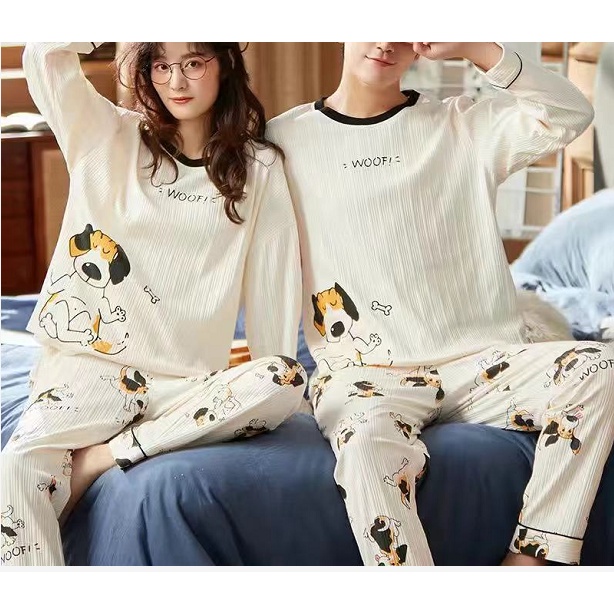 đồ mặc nhà thu đông cặp đôi cao cấp nam áo nữ đồ bộ pyjama pijama Đồ ngủ đôi Bộ Đồ Ngủ Pijama Dài Tay Thời Trang Cho Cặp Đôi