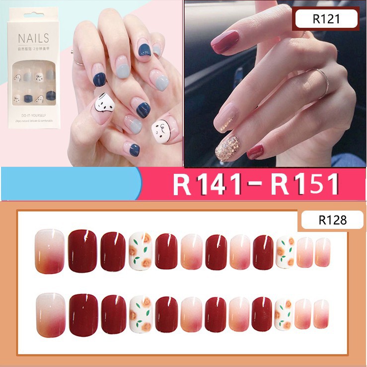 Set 24 / 24 Móng Tay Giả Kiểu Pháp