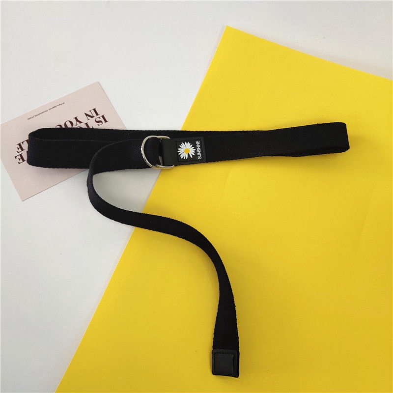 Dây thắt lưng vải canvas in họa tiết hoa cúc xinh xắn