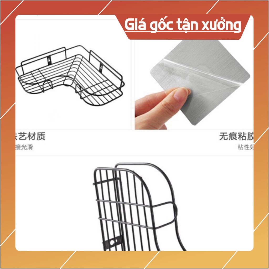 Sẵn hàng Kệ Góc Dán Tường siêu chắc Sơn tĩnh điện (kèm 2 miếng dán) .