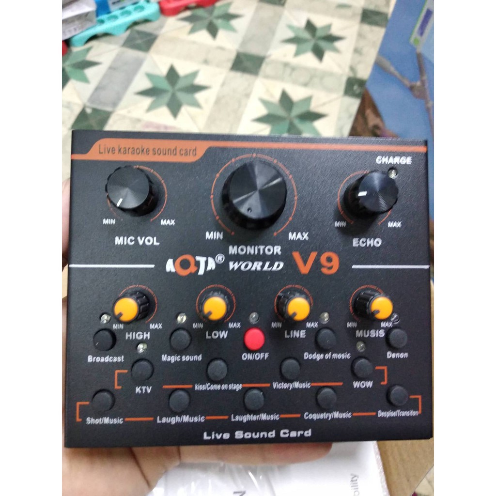 SOUND CARD V9 KÈM HIỆU ỨNG AUTO TONE VÀ ĐẦY ĐỦ DÂY