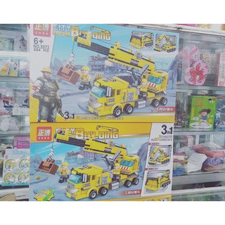 Bộ Lego CiTy lắp ráp xếp hình xe Cẩu vật liệu công trình mã 5573 có 694pcs-Legoxanh