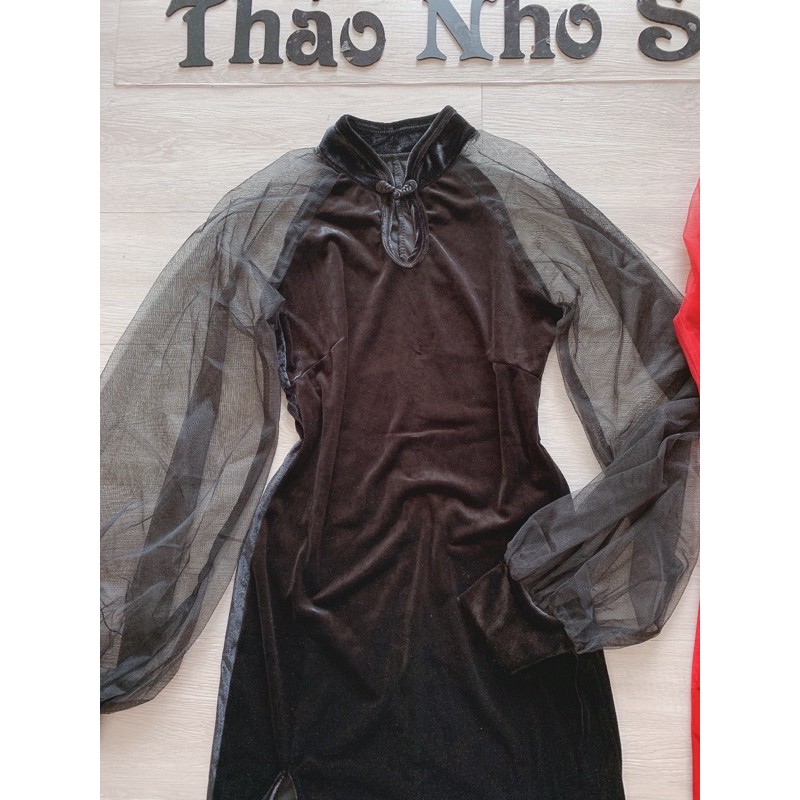 [Mã SKAMA06 giảm 8% tối đa 50K đơn 250K] váy sườn xám tay phồng | BigBuy360 - bigbuy360.vn