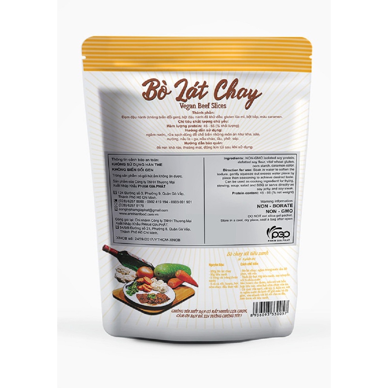 HÀNG CÔNG TY, Bò Lát Chay An Nhiên 150g, Thịt Chay, Thực Phẩm Chay Dinh Dưỡng
