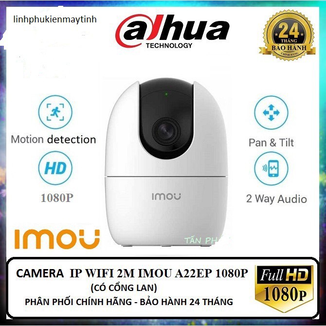 Camera IP Wifi 2M IMOU - A22EP Còi Hú Báo Động - Chính hãng