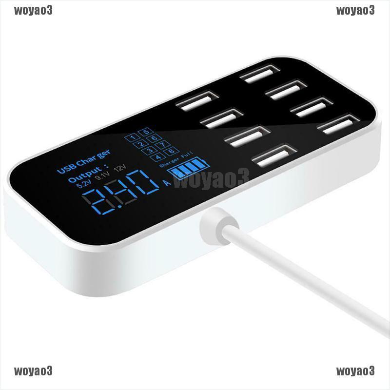 Củ Sạc Để Bàn 8 Cổng Usb Có Đèn Led