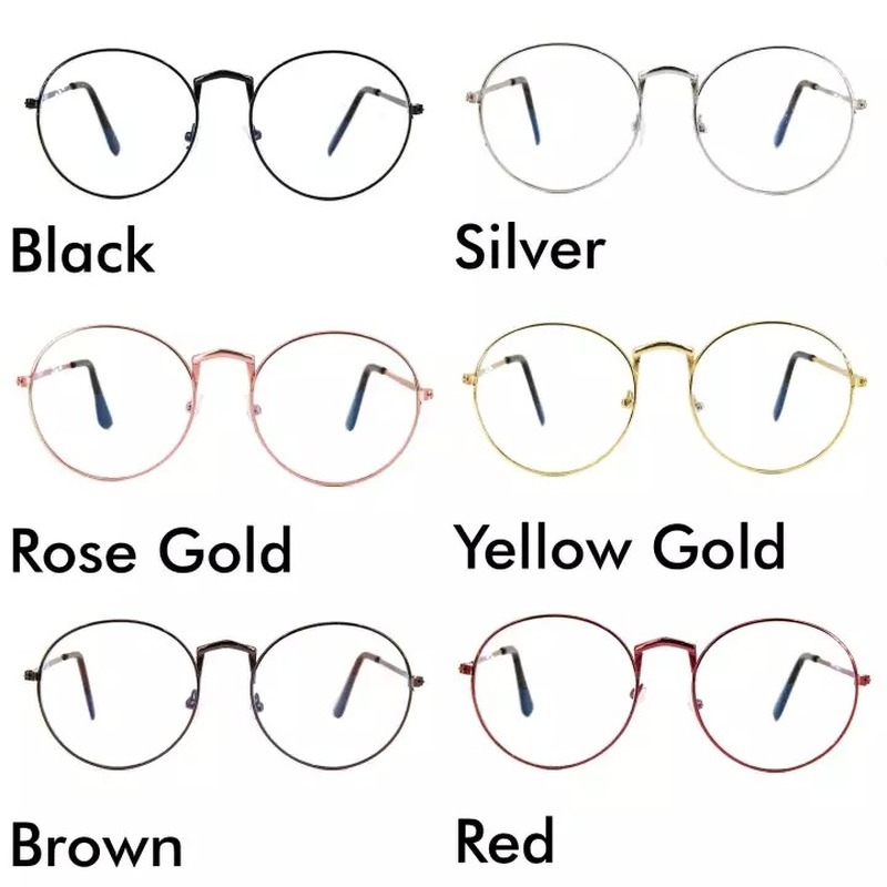 Mắt Kính Gọng Kim Loại Tròn Phong Cách Retro Cho Nữ